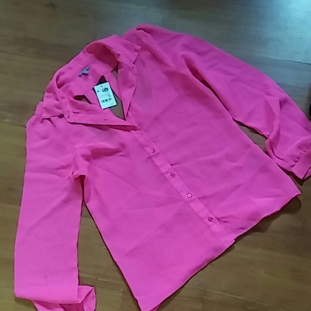 Bright Neon Pink Blouse